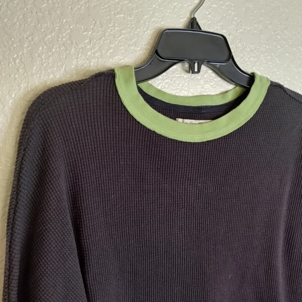 free people We The Free jayson ringer  black long sleeve Thermal tee sz M